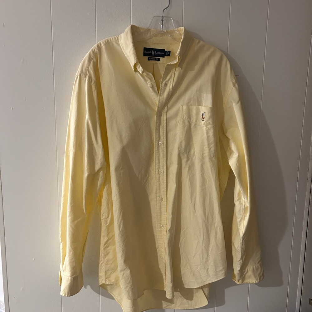 Ralph Lauren Yellow Casual Button Down Shirt